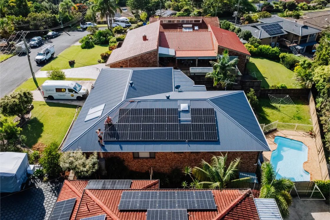 Residential solar panel installation on a Coffs Harbour roof
